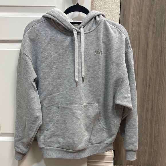 ALO Yoga Tops - Alo Heathered Grey Hooded Sweatshirt